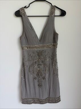 Sue Wong silk mini beaded dress